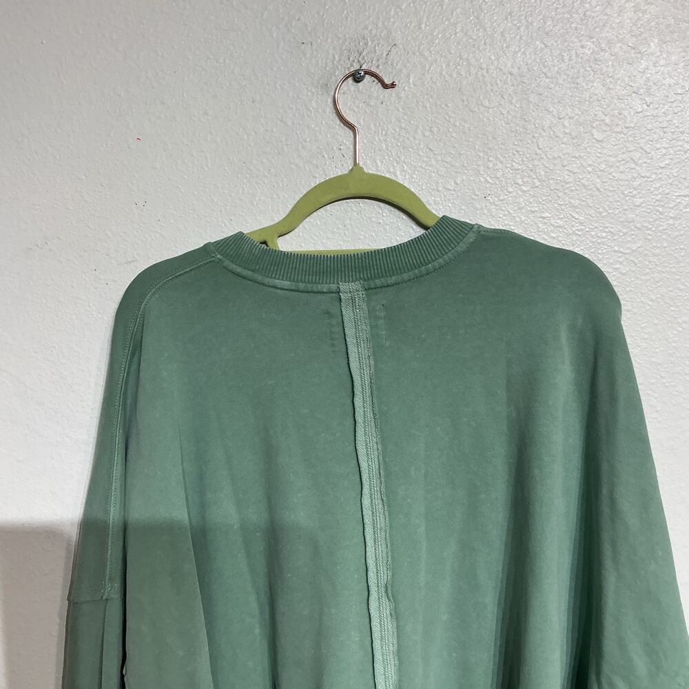 American Eagle Green Cropped Oversized Sweatshirt Sz M - Picture 7 of 12